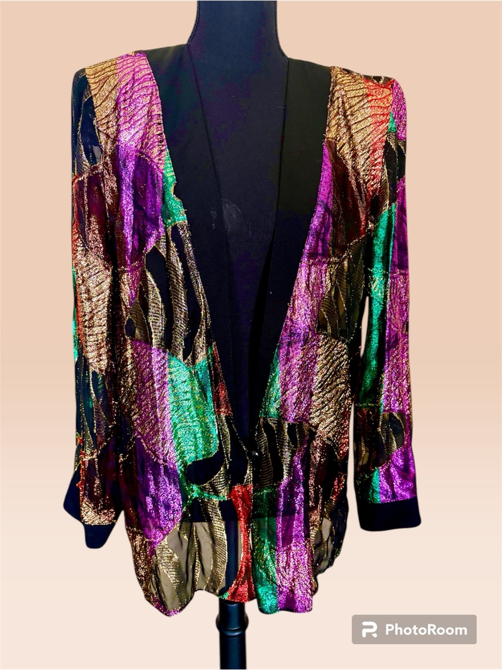Vintage 70s/80s Metallic Lame Jacket SZ 12 LG